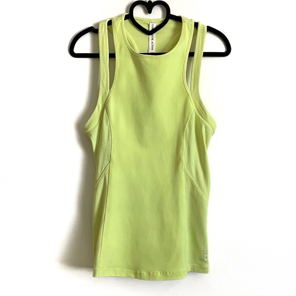 Lorna Jane Fluorescent Yellow Racerback Athletic Tank Top Size L - Picture 13 of 13